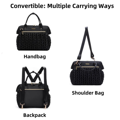 Small Diaper Bag Tote Crossbody, Medium Baby Bag Convertible Backpack for Women Diaper Purse