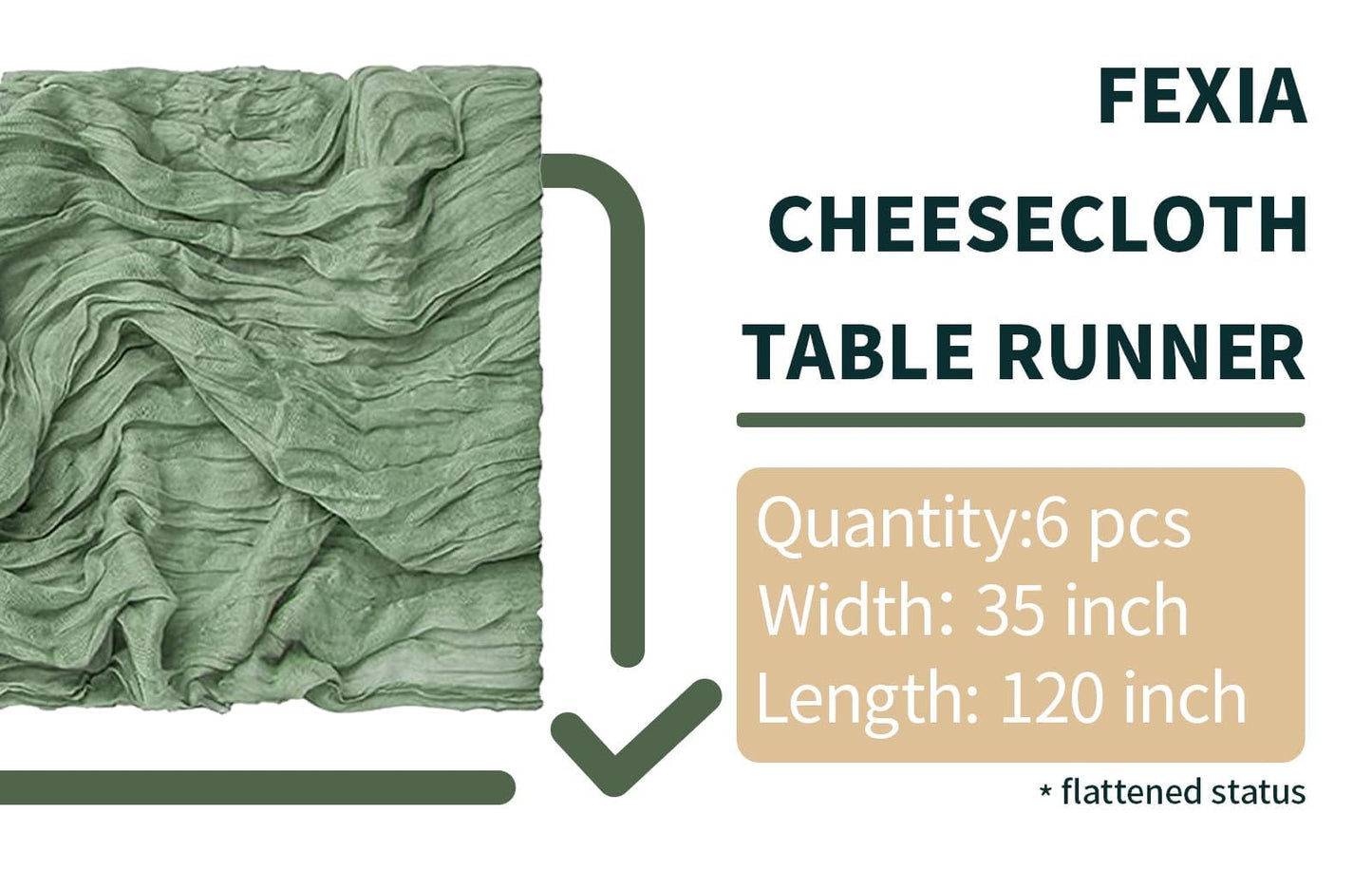 FEXIA Beige Cheesecloth Table Runner 35x120 Inches Ivory Gauze Rustic Boho Spring Easter Table Runner for Engagement Party Decorations Bridal Shower Wedding Party First Communion Centerpiece