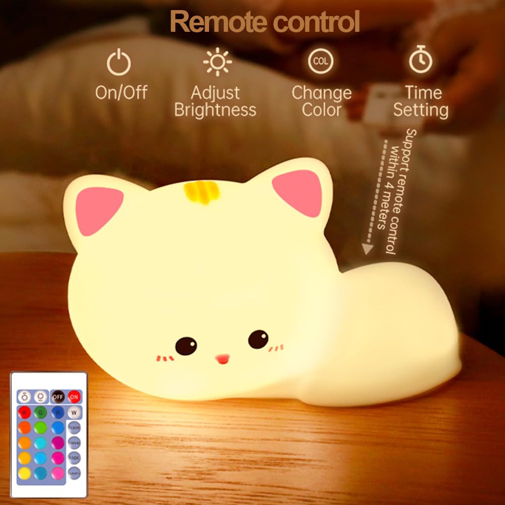Led Cute Dog Night Light, Dimmable Nursery Puppy Kawaii Lamps, Super Squishy Silicone USB Rechargeable Touch Control Night Lamp for Kids Adults, Used for Camping Party Room Decor (Dog)