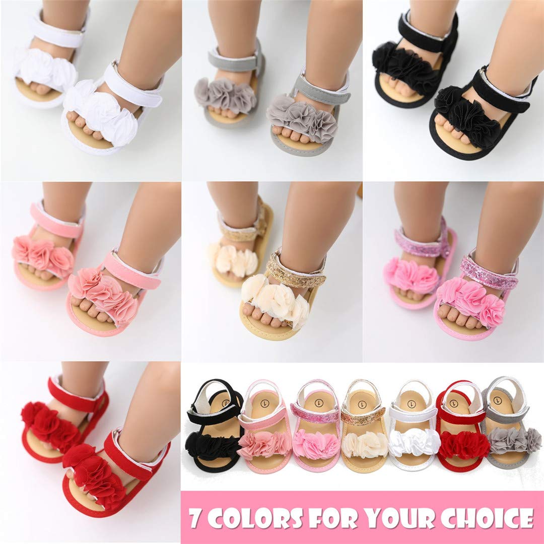 LAFEGEN Infant Baby Girls Summer Sandals Newborn Toddler First Walker Crib Dress Shoes