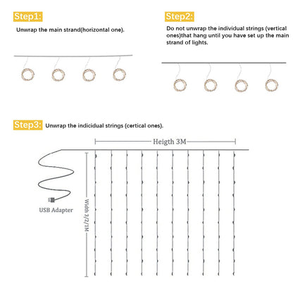 White Tulle Backdrop Curtain with Lights String for Parites 10×8ft Sheer Backdrop Curtains White Curtain Backdrop for Wedding Baby Shower Birthday Party Photo Shoot Decorations(2 Panels 10ft×8ft)