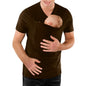 Mens Baby Carrier Shirt V Neck Short Sleeve T-Shirts for Men Skin to Skin T-Shirt with Pocket
