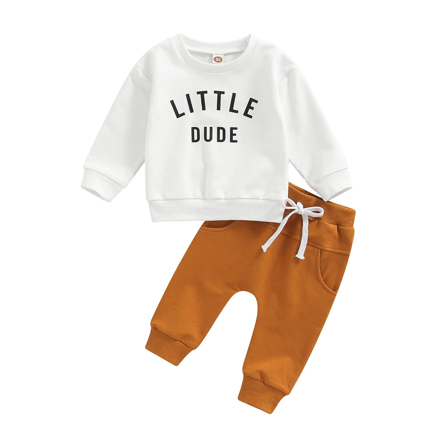 Engofs 2Pcs Toddler Baby Boy Girl Sweatshirt Tops Pants Set Long Sleeve Sweatsuit Fall Winter Outfits