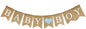 Baby Boy Burlap Banner for Baby Shower Decorations and Gender Reveal Party (Light Blue Heart)