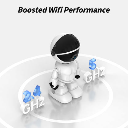 Robot Security Camera,Indoor Camera Robot,5G/2.4Ghz WiFi Robot Cameras for Home Security,Pet/Baby Camera with Phone App Motion Detection and Alarm,Home Security Two-Way Talk, Human Detection