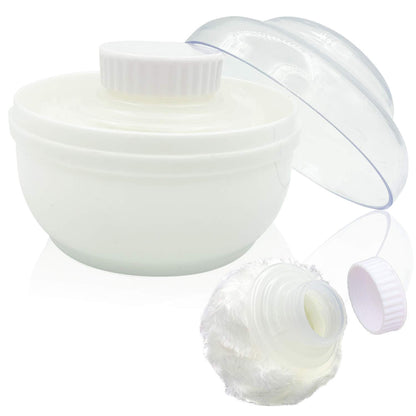 BPA Free Baby Powder Puff Box, Large 2.8" Fluffy Body After-Bath Powder Case, Baby Care Face/Body Villus Powder Puff Container, Makeup Cosmetic Talcum Powder Container with Hand Holder (Pink)