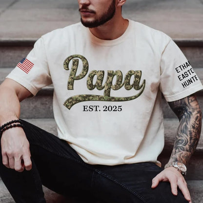 Personalized Fathers Day T-Shirt, Custom Grandpa Grandkids Name Shirt, Papa Shirts, Dad Gifts for Fathers Day and Christmas