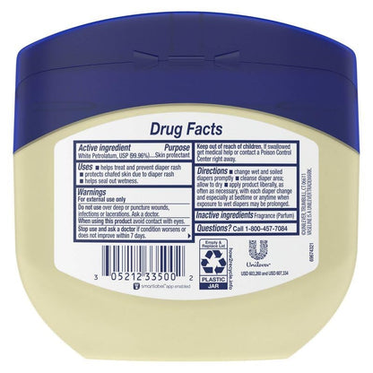 Vaseline Healing Jelly Baby, 2-Pack – Hypoallergenic Moisturizer for Baby Care, Diaper Rash, Sensitive and Dry Skin, Baby Powder Scent, 13 Oz Ea
