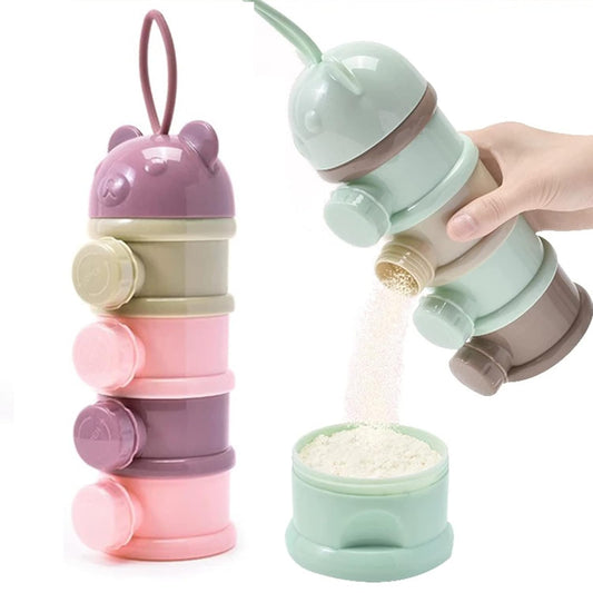 2 PCS Milk Powder Pots, Candy Storage Tank, Formula Dispenser Container Pot Box Milk Cans Snack Storage Box for Travel, 4 Layers