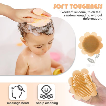 Baby Hair Scalp Massage Shampoo Brush with Soft Baby Bath Brush Silicone Massage Brush for All Hair Kid Newborn Toddler（）