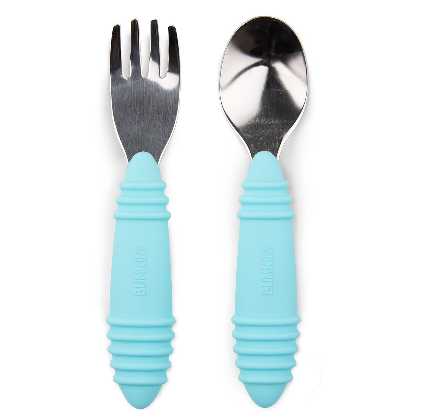 Bumkins Disney Baby Utensils Set, Chewtensils Silicone Spoons for Dipping, Self-Feeding, Baby Led Weaning, Trainer Learning, First Stage Eating, Soft Fork and Spoon, Babies 6 Months, Minnie Mouse