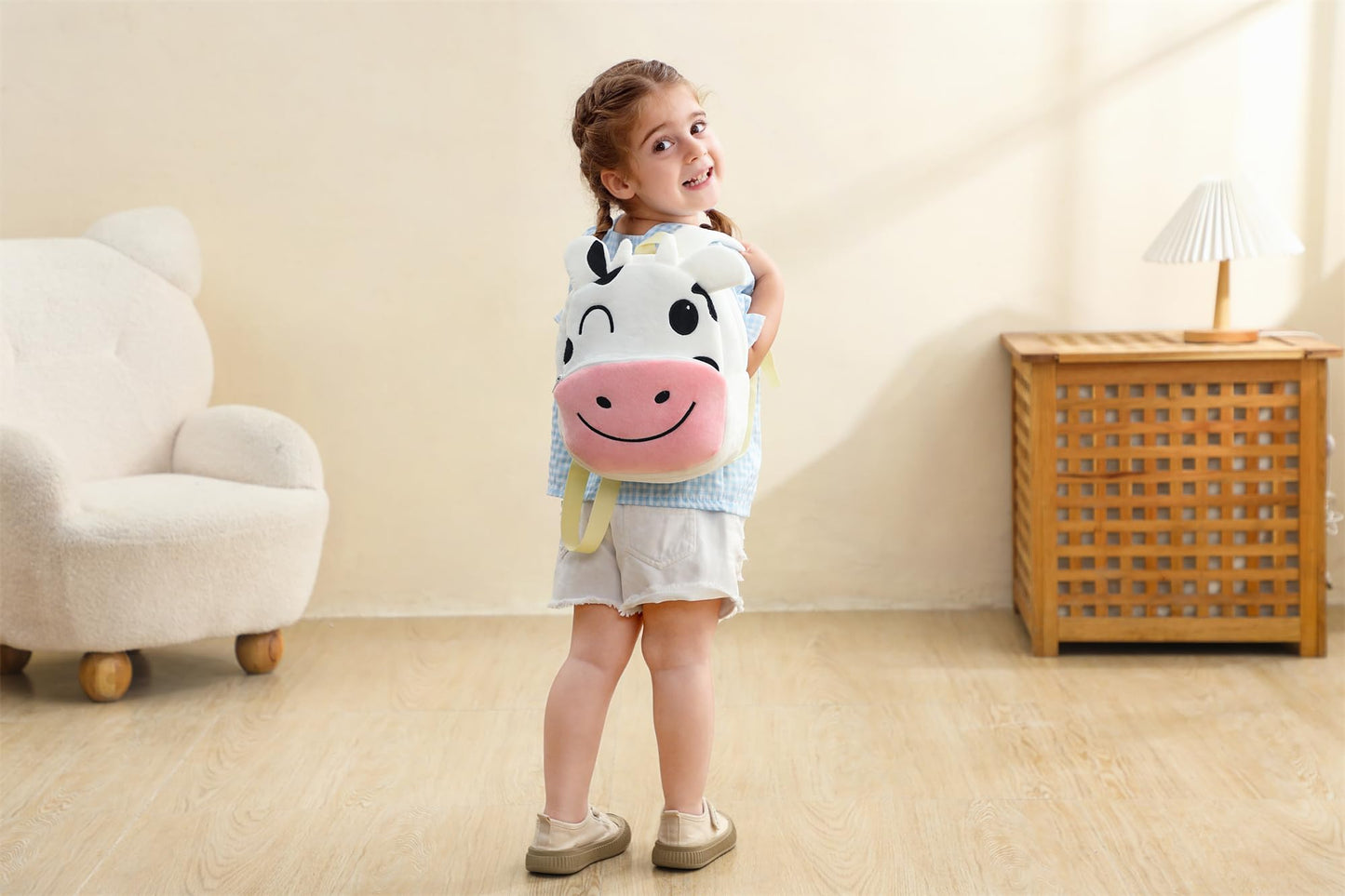 Cute Plush Toddler Backpacks Mini Brown Owl Backpack for Kids Real Littles Backpack for Boy Girl