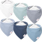Bearmoss Muslin Baby Bibs 8 Pack Soft Bandana Bibs for Drooling & Teething, Absorbent Burp Cloths with Adjustable Snaps