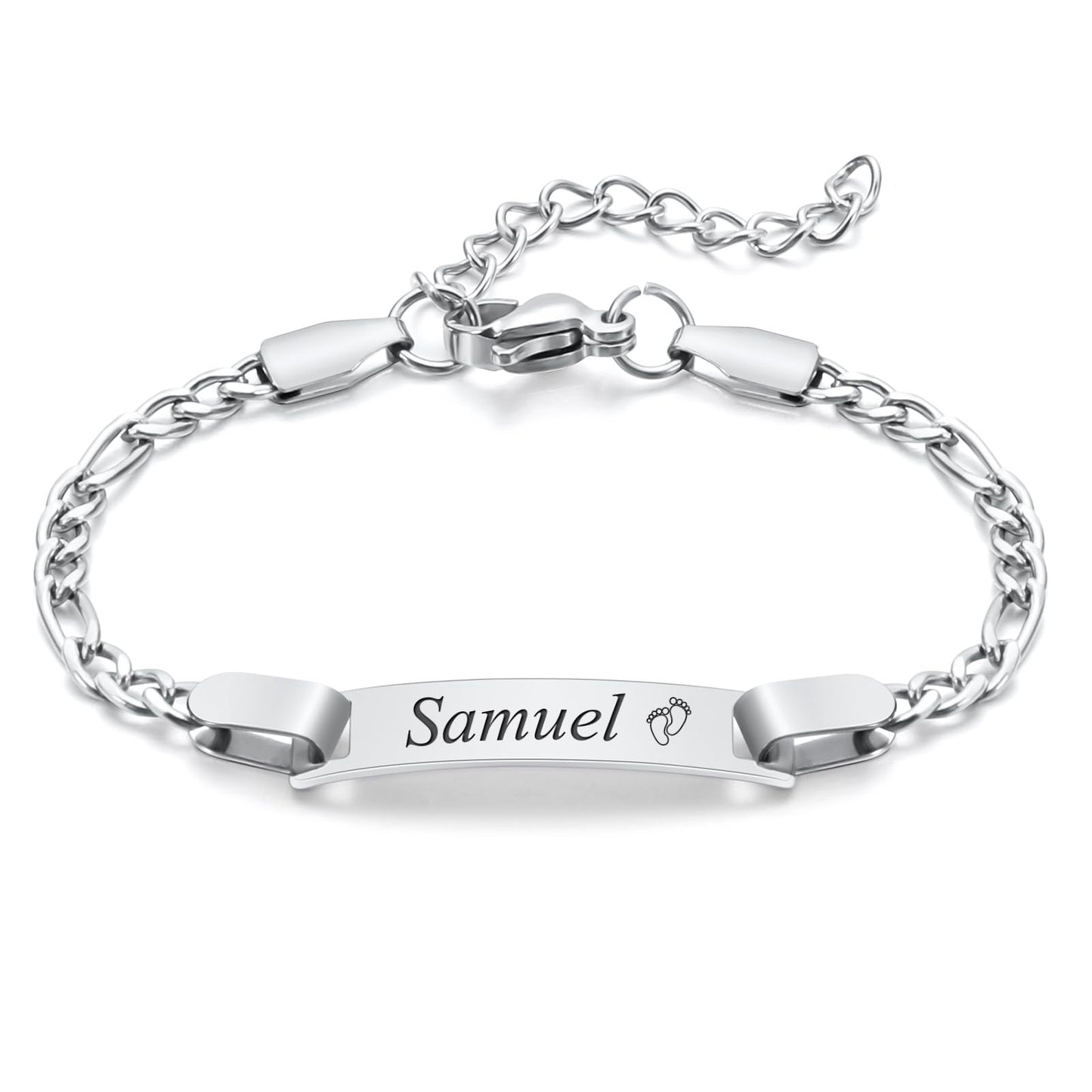 Personalized Baby Name Bracelet, 18K Gold Plated Customized Bracelets Id Protection Bracelet New Born Birthday Gift for Toddler Girls Boys
