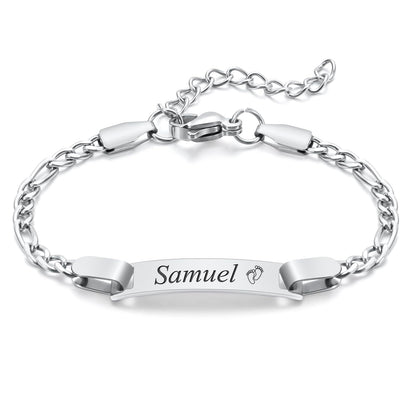 Personalized Baby Name Bracelet, 18K Gold Plated Customized Bracelets Id Protection Bracelet New Born Birthday Gift for Toddler Girls Boys