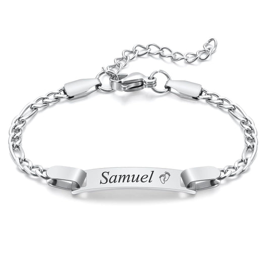 Personalized Baby Name Bracelet, 18K Gold Plated Customized Bracelets Id Protection Bracelet New Born Birthday Gift for Toddler Girls Boys