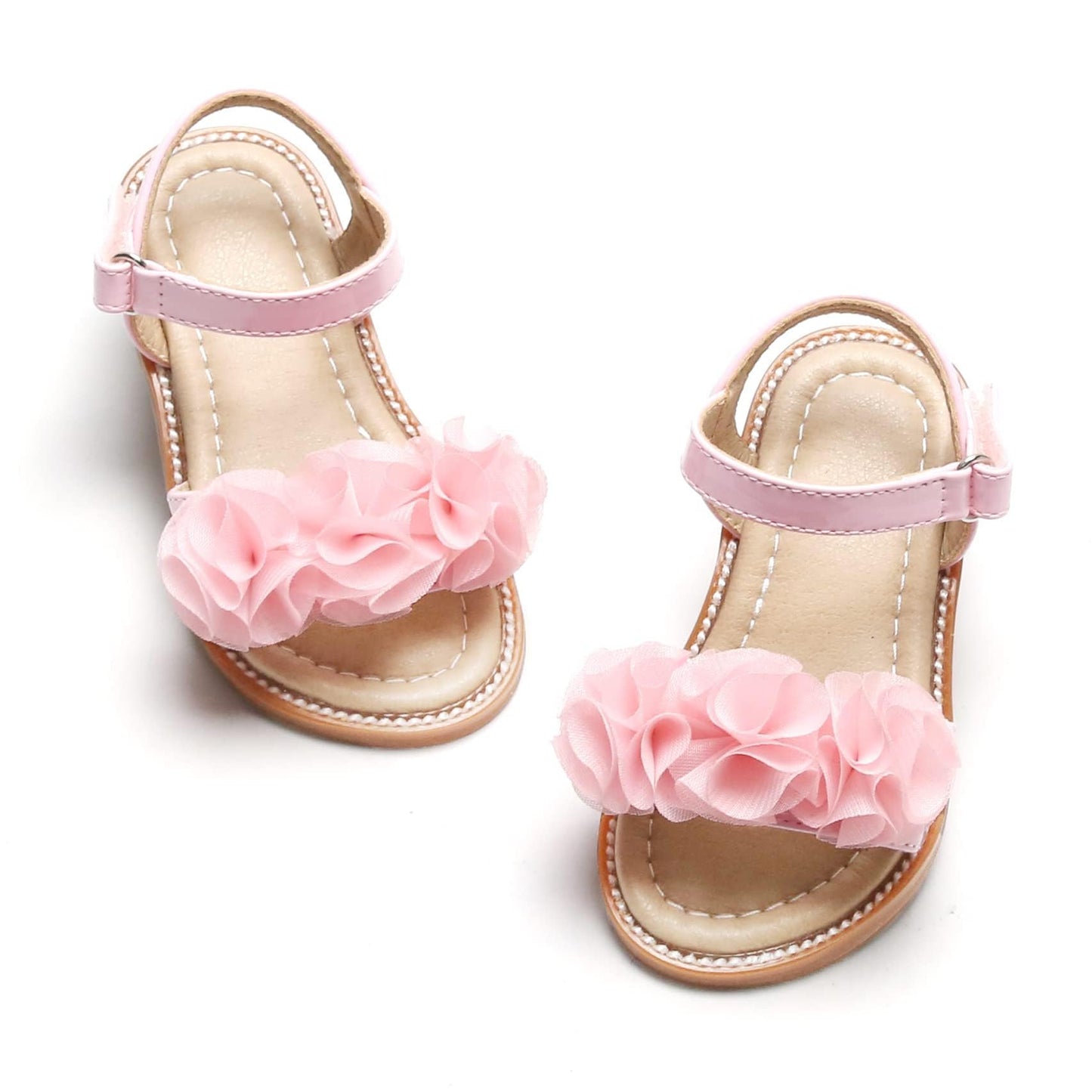 Felix & Flora Toddler Girls Sandals Soft Rubber Flats Summer Baby Flower Girl Shoes.
