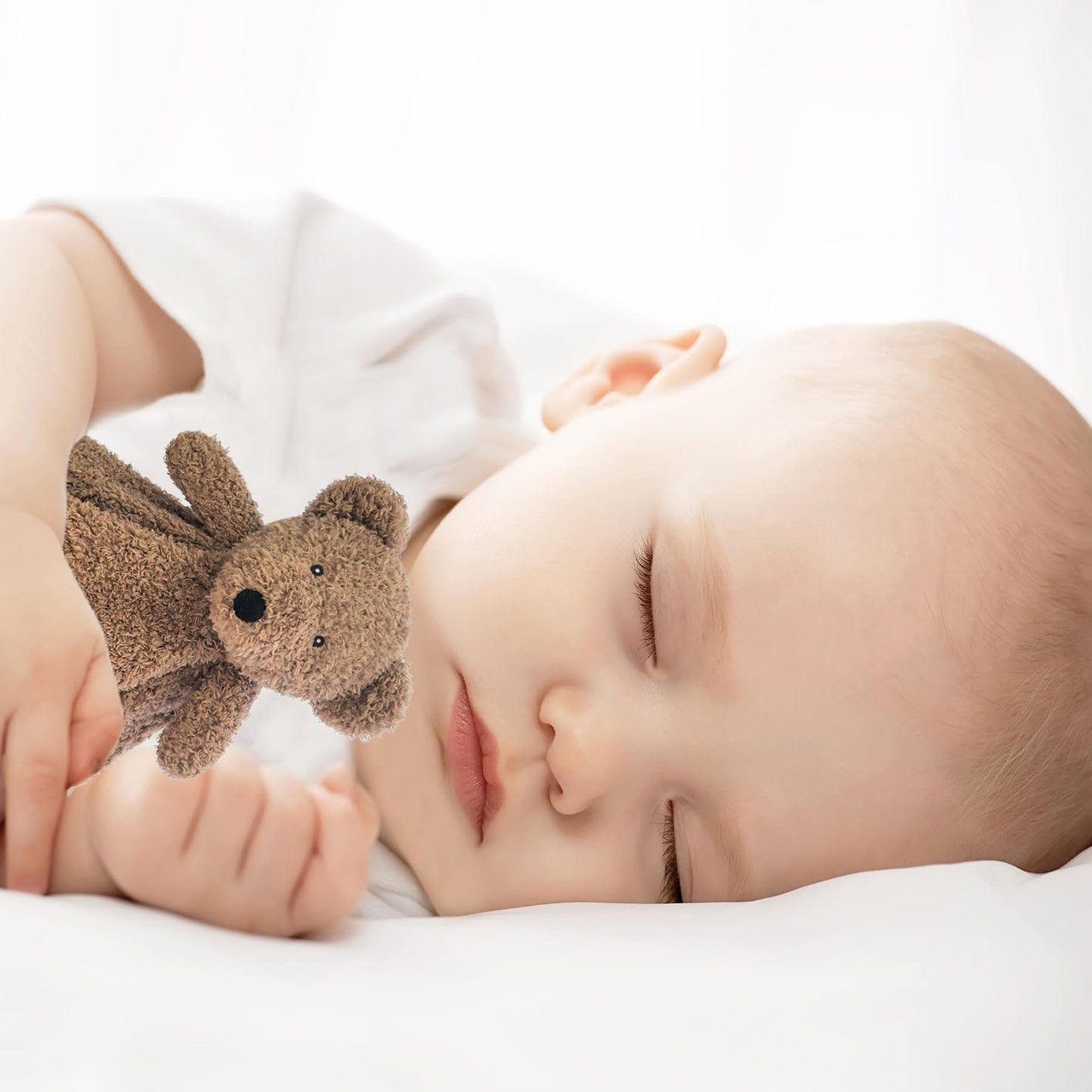 Baby Brown Teddy Bear Soft Stuffed Animal Security Blanket, Plush Bear Character Lovey Blanket, Baby Shower/Nursery Gift, Newborn Infant Toddler Snuggle Blankie for Boys Girls, 14 Inches