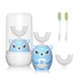 Kids Electric Toothbrush U Shaped Toddler Auto Sonic Toothbrushes with 5 Brush Head,Cartoon Dinosaur Ultrasonic Toothbrushes for Children 2-12 Years,360° Full Mouth Cleaning Automatic