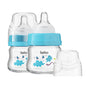 YOHKOH Glass Baby Bottles with Slow Flow Nipple, Newborn Anti-Colic Baby Bottles for 0+ Months, Wide Neck Feeding Bottle, Clear (Red, 2.7oz (Pack of 2))