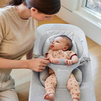 Ergobaby Evolve 3-in-1 Mesh Bouncer, Adjustable Multi Position Baby Bouncer Seat, Fits Newborn to Toddler, Grey Mesh