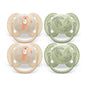 Philips Avent Ultra Soft Pacifier - 4 x Soft and Flexible Baby Pacifiers for Babies Aged 0-6 Months, BPA Free with Sterilizer Carry Case, SCF091/25