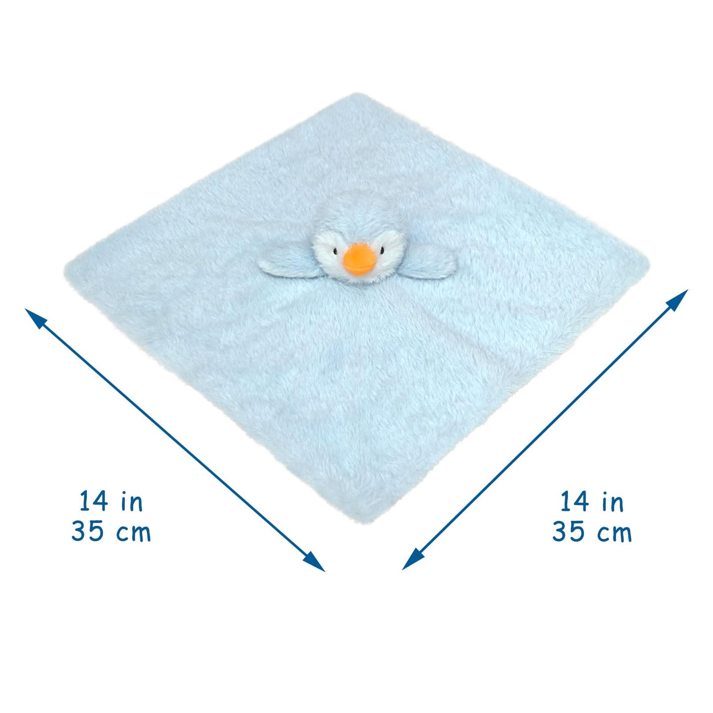 Baby Gray Penguin Soft Stuffed Animal Security Blanket, Plush Penguin Character Lovey Blanket, Baby Shower/Nursery Gift, Newborn Infant Toddler Snuggle Blankie for Girls Boys, 14 Inches