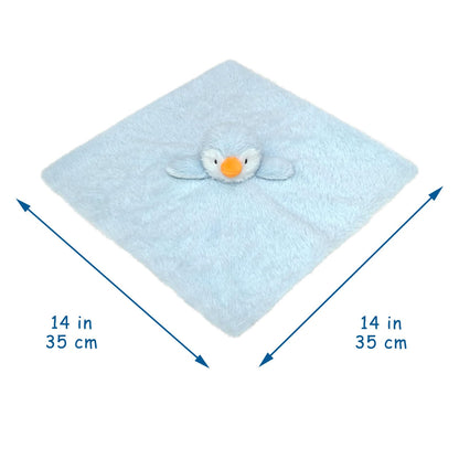 Baby Gray Penguin Soft Stuffed Animal Security Blanket, Plush Penguin Character Lovey Blanket, Baby Shower/Nursery Gift, Newborn Infant Toddler Snuggle Blankie for Girls Boys, 14 Inches