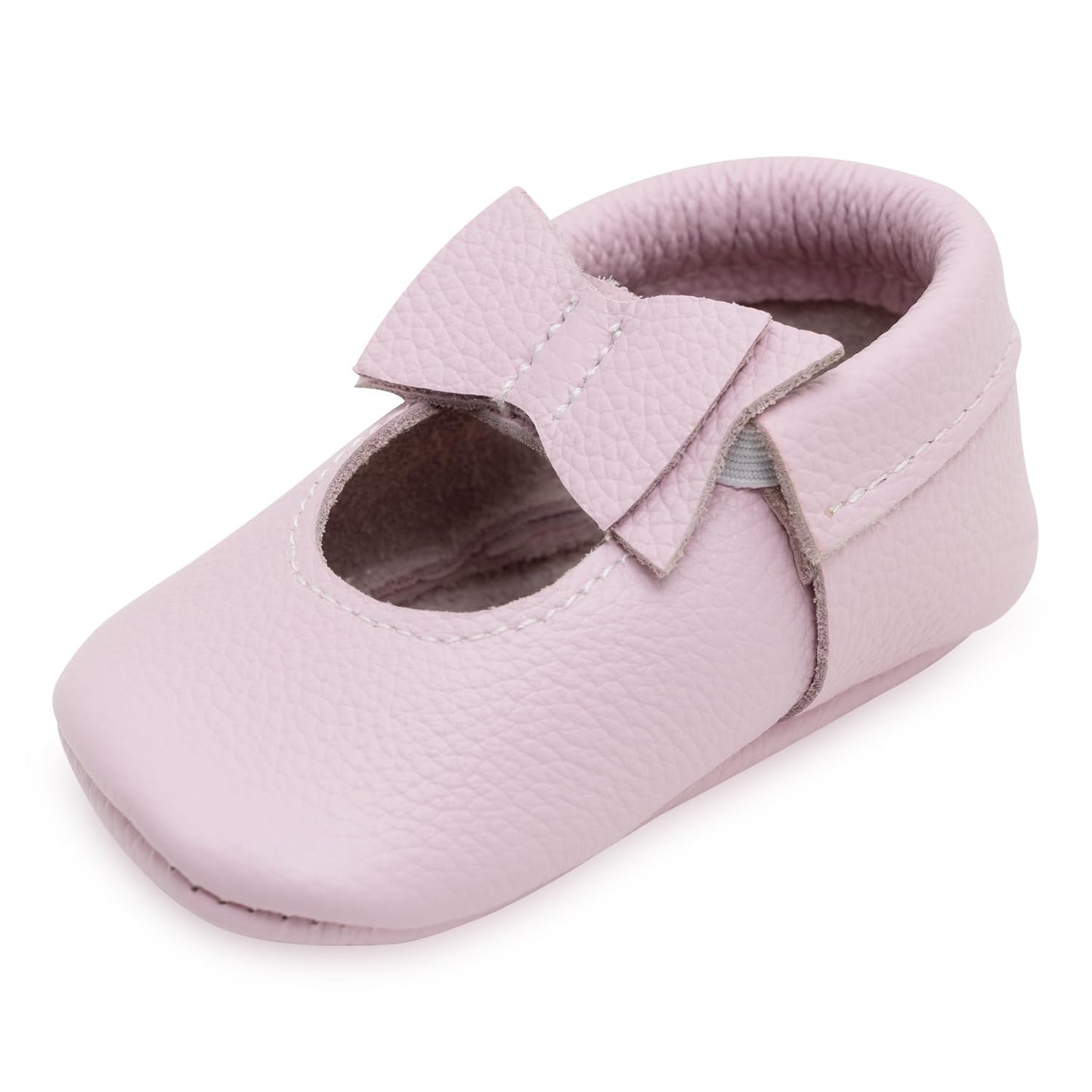 BirdRock Baby Bow and Knot Moccasins - Genuine Leather Baby Girl Shoes
