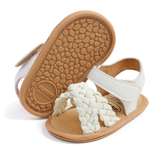 LAFEGEN Infant Baby Girls Summer Sandals Newborn Toddler First Walker Crib Dress Shoes