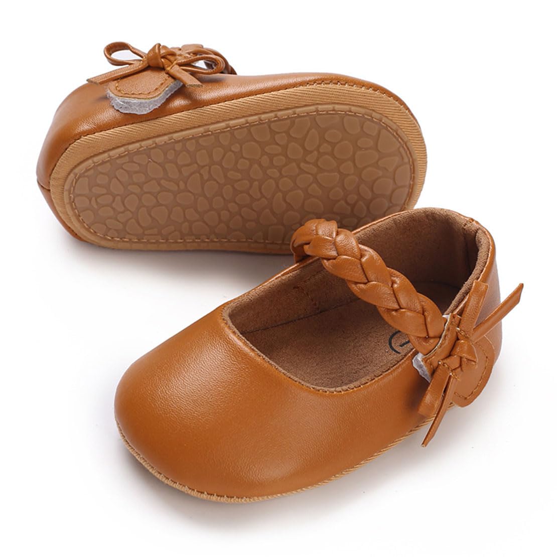 COSANKIM Baby Girls Mary Jane Flats Shoes Anti-Slip Rubber Sole Infant Toddler Princess Wedding Dress Shoes