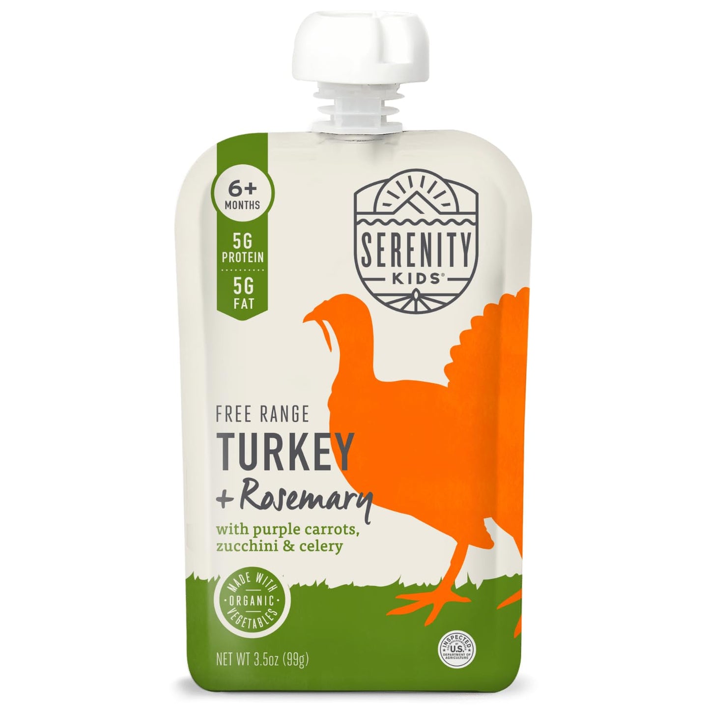 Serenity Kids 7+ Months World Explorers Baby Food Pouches Puree Made With Ethically Sourced Meats & Organic Veggies | 3.5 Ounce BPA-Free Pouch | Beef Chimichurri | 6 Count