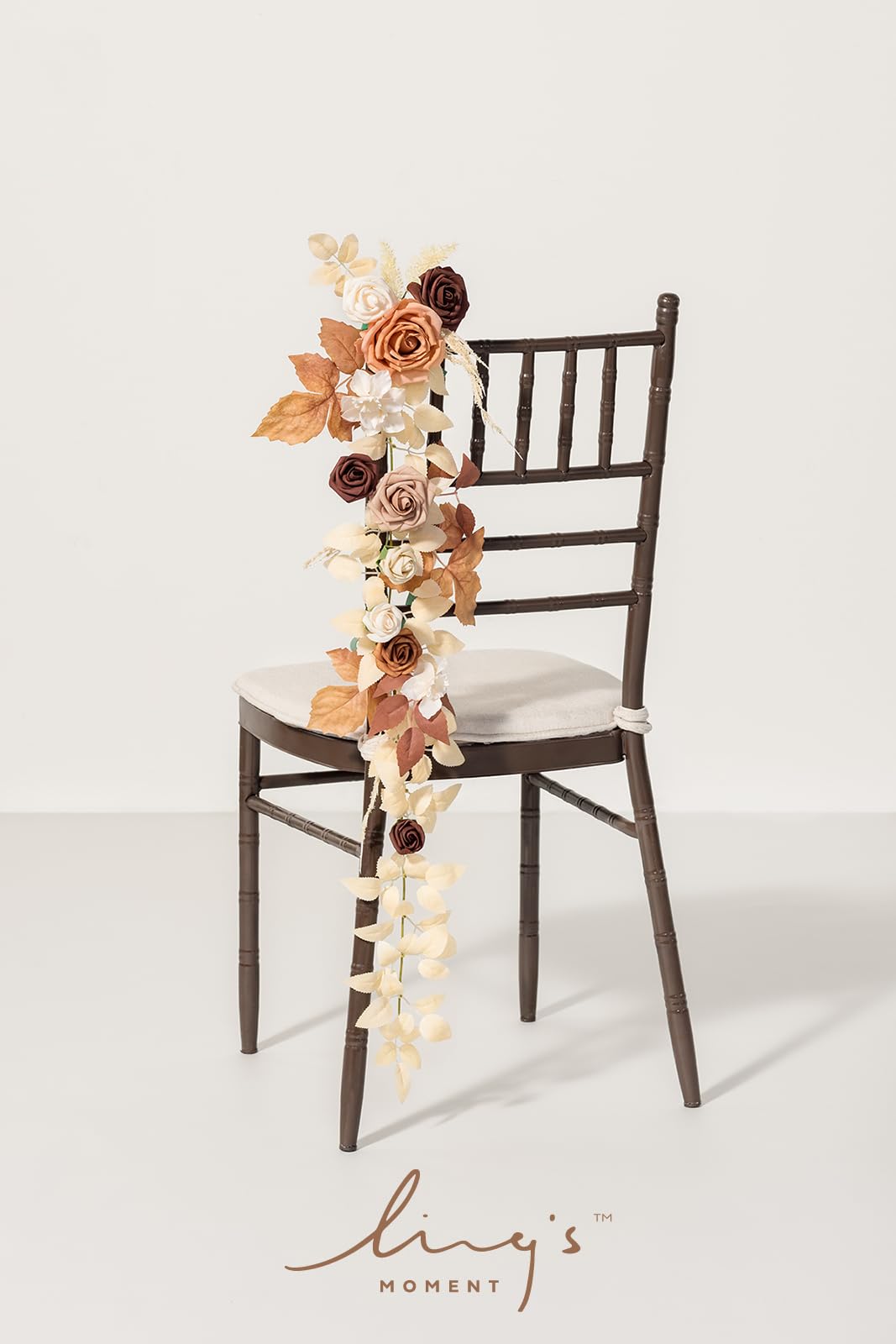 Ling's Moment 10pcs Wedding Chair Decorations Aisle Floral Swag Artificial Pew Flowers Hanging Garland Pink Blush & Cream For Ceremony Reception Church Rose Floral Faux Arrangement Party Outdoor Decor