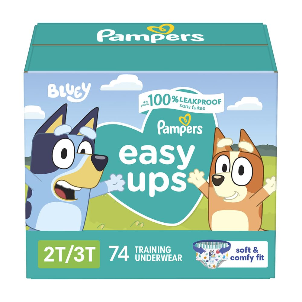 Pampers Training Pants - Easy Ups Boys & Girls Bluey - Size 4T-5T, 104 Count, Children's Potty Underwear (Packaging May Vary)