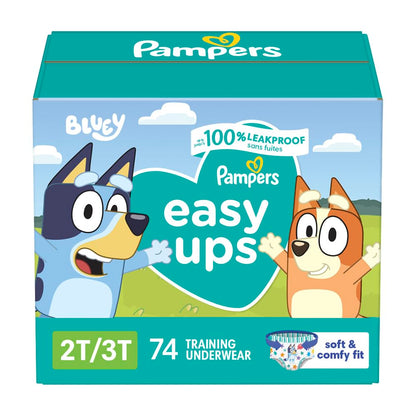 Pampers Training Pants - Easy Ups Boys & Girls Bluey - Size 4T-5T, 104 Count, Children's Potty Underwear (Packaging May Vary)