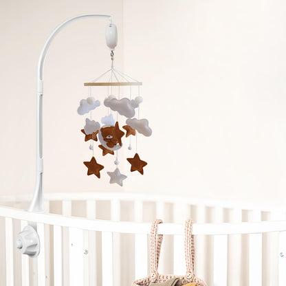 Baby Crib Mobile - Bear Mobile for Crib, Felt Cloud Nursery for Boys and Girls, Baby Bassinet Mobile Toy - Shower Set for Infant Bedroom Hanging Decoration