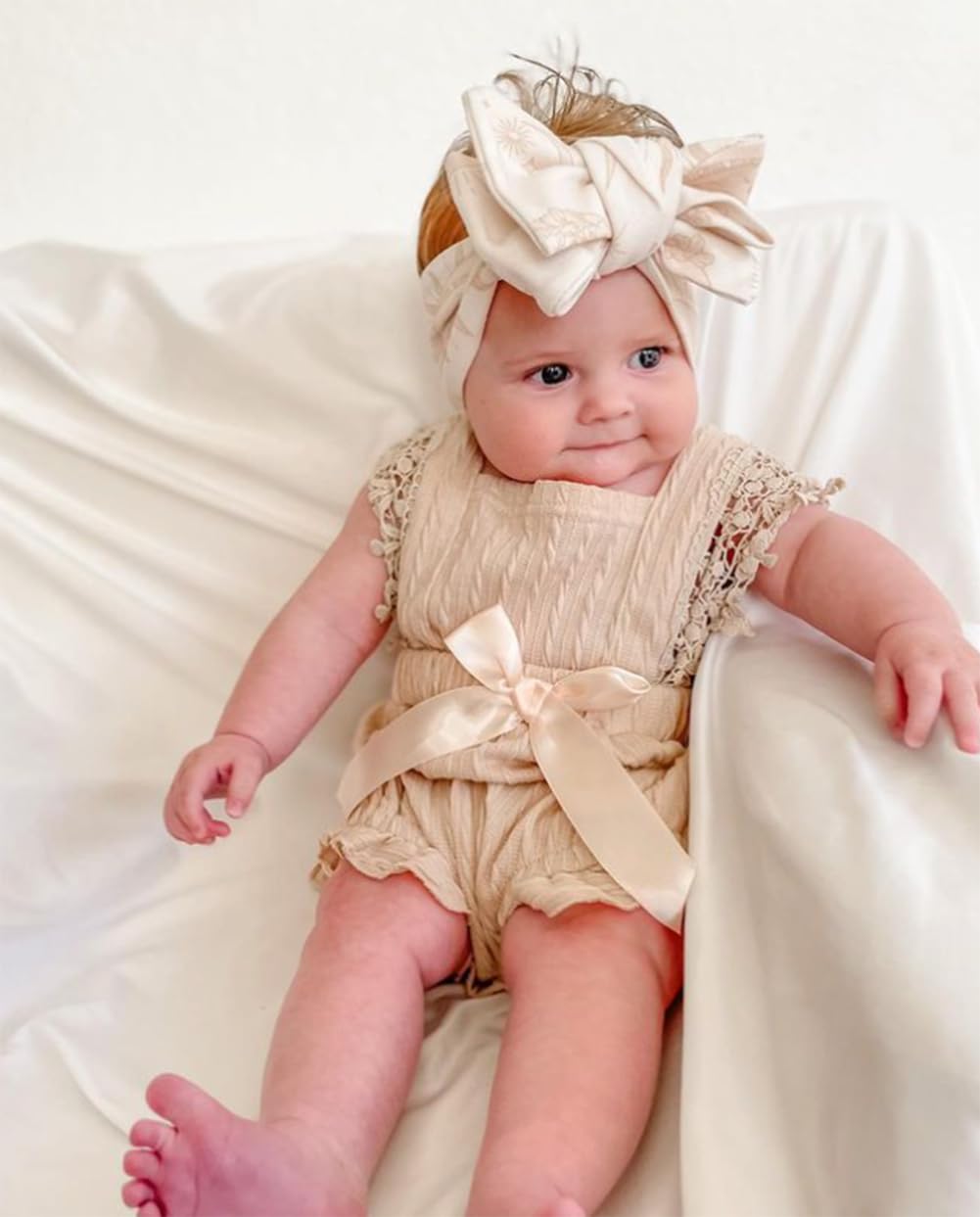 Douhoow Infant Baby Girl Plaid Romper Baby Short Sleeve Pleated Romper Bodysuit Summer Spring Outfits