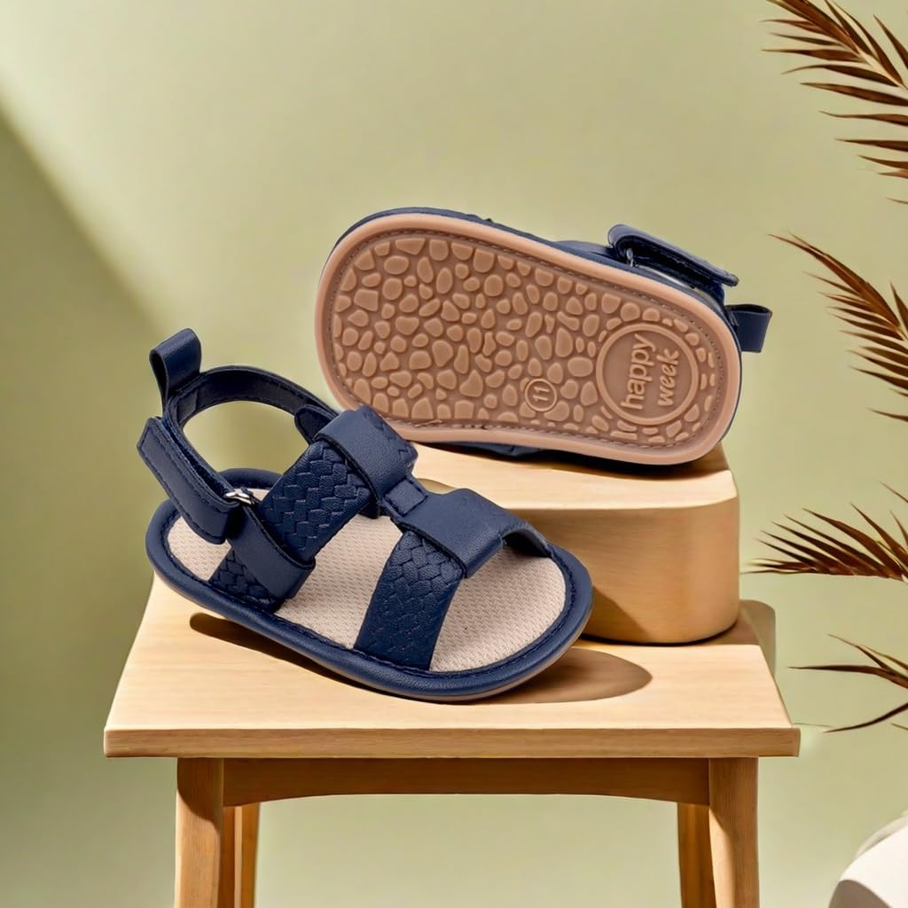 Infant Boys Girls Sandals, Summer Baby Rubber Soles Non-Slip PU Leather Sandals, Newborn Toddler Prewalker First Walking Beach Outdoor Shoes,Infant Toddler Unisex Summer Shoes for babies