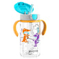 Evorie Tritan Spill Proof Toddler Straw Sippy Cup, 10 oz for Baby and Toddlers 1-3 Years Old, No Spill Straw Water Bottle with Removable Handles, Ideal for School, BPA-Free, Pink Rabbit