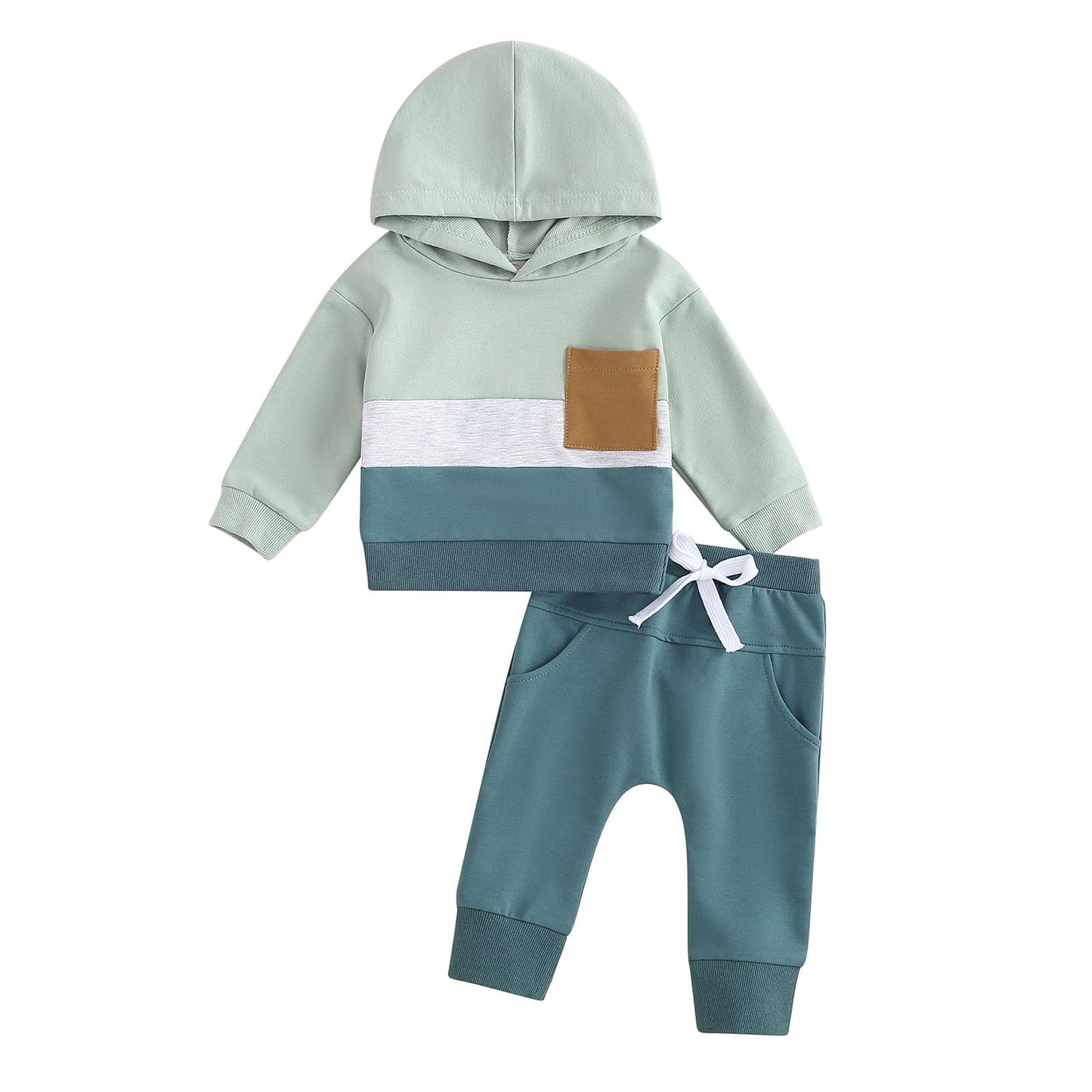 Infant Baby Boy Fall Winter Clothes Outfits Hooded Long Sweatshirt Pants Set Toddler Clothes 6 12 18 24 Months 2T