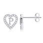 Anoup Heart Initial Stud Earrings - Gifts for Girls, Sterling Silver Post 14K Gold Plated All Over Hypoallergenic | CZ Simulated Diamond Stud Earrings | Birthday Gifts for Kids Toddlers Daughter