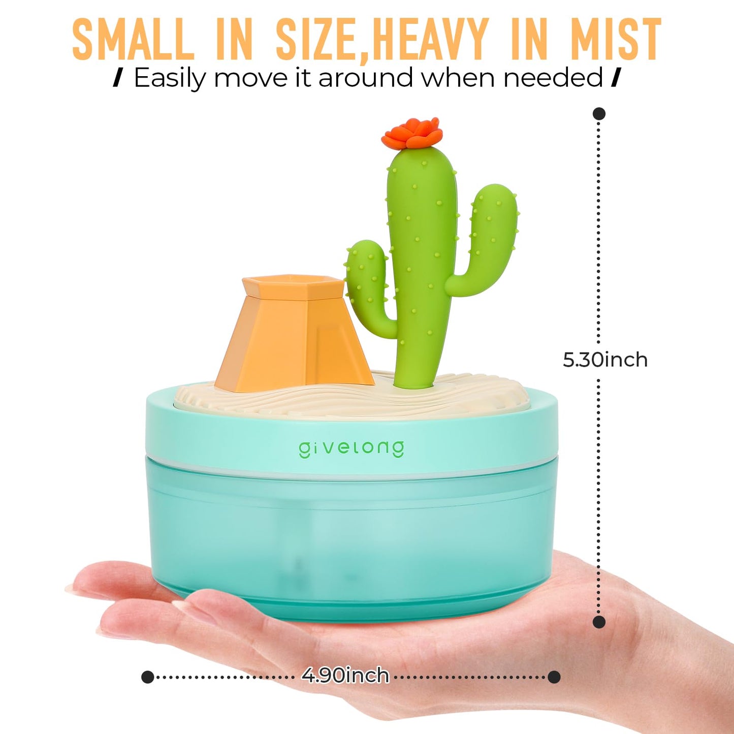 Cute Flower Mini Humidifier, 260ml Gardenia Desktop Humidifiers for Bedroom, Portable Small Cool Mist Humidification for Home, Baby Nursery, Office & Indoor Plants, USB Powered (Pink)