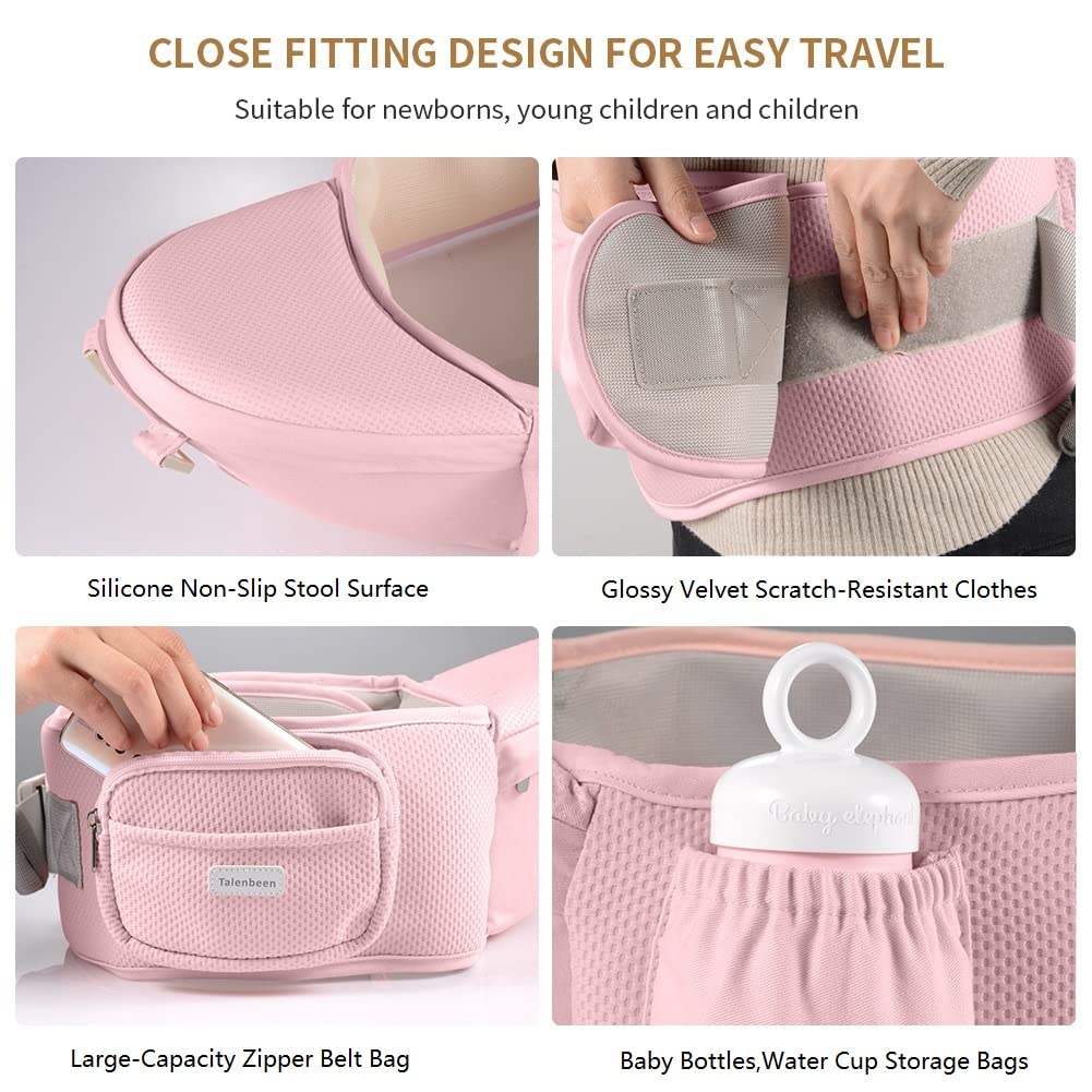 6-in-1 Baby Carrier - Newborn to Toddler, Hip Seat Lumbar Support, 7-41 lbs, All Seasons & Positions, Adjustable Size for Shopping, Hiking, Travelling