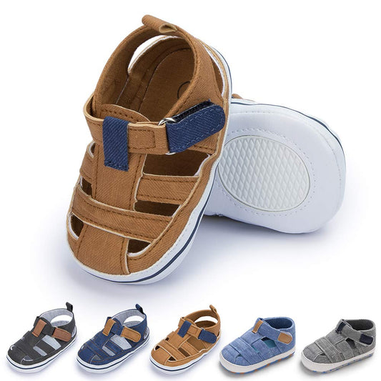 Meckior Baby Infant Boy Girl Sandals Newborn Non-Slip Soft Rubber Sole Sandals for Baby Boys Open-Toe Outdoor Casual Summer First Walkers Shoes