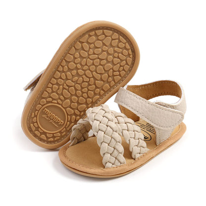 LAFEGEN Infant Baby Girls Summer Sandals Newborn Toddler First Walker Crib Dress Shoes
