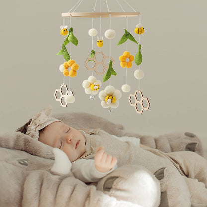Baby Mobile for Crib, Nursery Mobile Decor, Bee Decoration for Infant, Soft Mobile for Boys and Girls