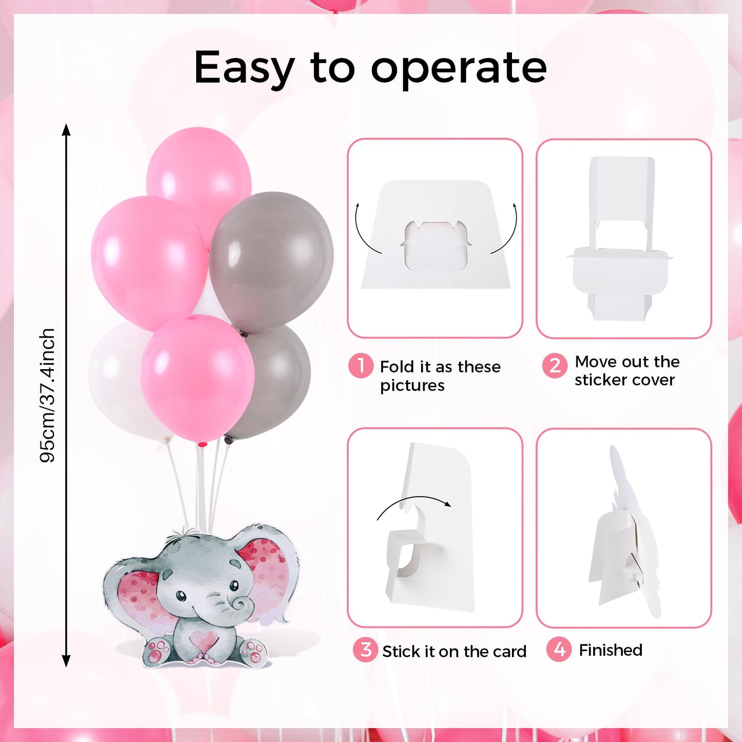 4 Sets Balloon Stand Kit for Table Bear Baby Shower Tables Centerpieces with Balloon Boy Baby Shower Decorations for Bear Theme Gender Reveal Birthday Party Table Decorations Supplies (Brown Bear, 4)