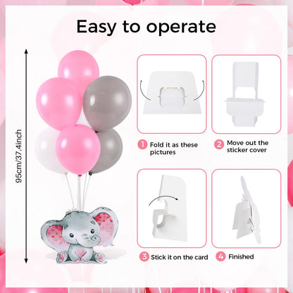 4 Sets Balloon Stand Kit for Table Bear Baby Shower Tables Centerpieces with Balloon Boy Baby Shower Decorations for Bear Theme Gender Reveal Birthday Party Table Decorations Supplies (Brown Bear, 4)