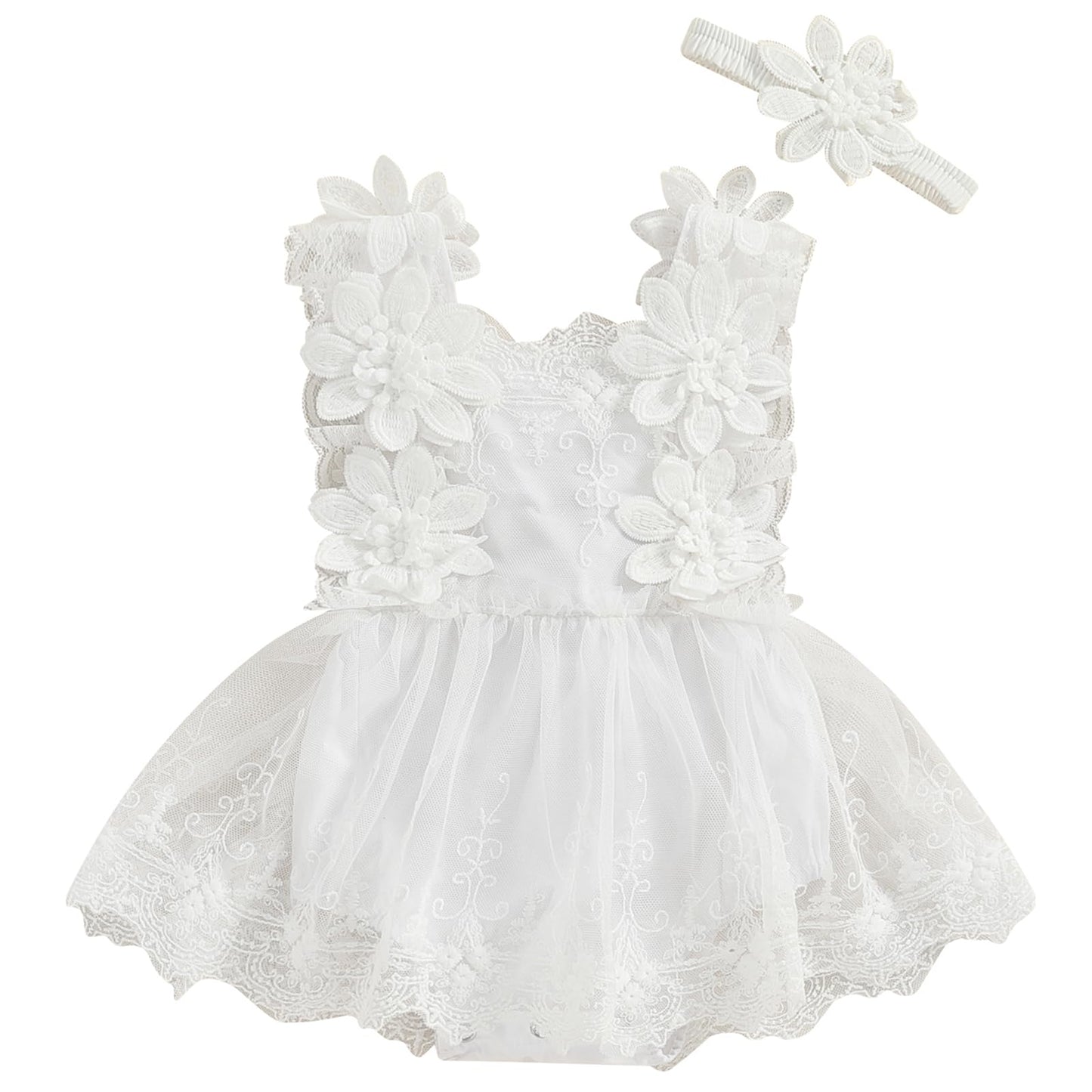 Mubineo Baby Girl Summer Clothes Lace Romper Skirt Dress Princess Outfits Sleeveless Flower Newborn Outfit