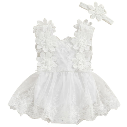 Mubineo Baby Girl Summer Clothes Lace Romper Skirt Dress Princess Outfits Sleeveless Flower Newborn Outfit